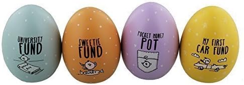 Money Box/Pot ~ Egg Shaped Savings Pots ~ Set of 4 ~ EGGCELLENT KIDS