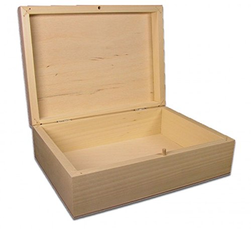 mittelgroße, rechteckige Holzbox, Aufbewahrungsbox, Holz-Kassette, Linde unbeh.