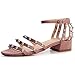 Produktbild topschuhe24 1393 Damen Sandaletten Sandalen Riemchen Nieten, Größe:39, Farbe:Altrosa