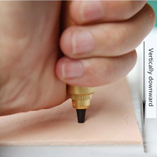 Hrph Automatische Gurte stanzen auswechselbare lange stumme Rotary Stanzen Stanzer Leather Craft Tools + 6pcs Tipps - 3