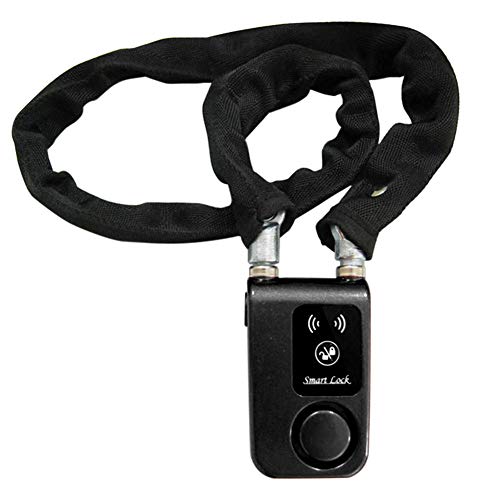 Preisvergleich Produktbild SADA72 Bluetooth-Schloss, wasserdicht, Smart-Alarm, Anti-Diebstahl-Verschluss, integriertes Kettenschloss, Telefon-Fernbedienung, Schwarz, Free Size