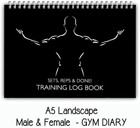 GYM TRAINING DIARY, 12 WEEK EXERCISE JOURNAL,MEN &amp; WOMEN'S LOG BOOK,REPS, WEIGHTS (black)