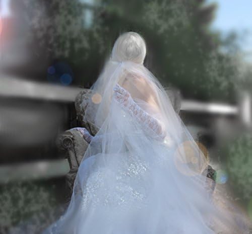 Juliet Cap Gatsby Plain cathedral cut edge veil wedding Bridal length