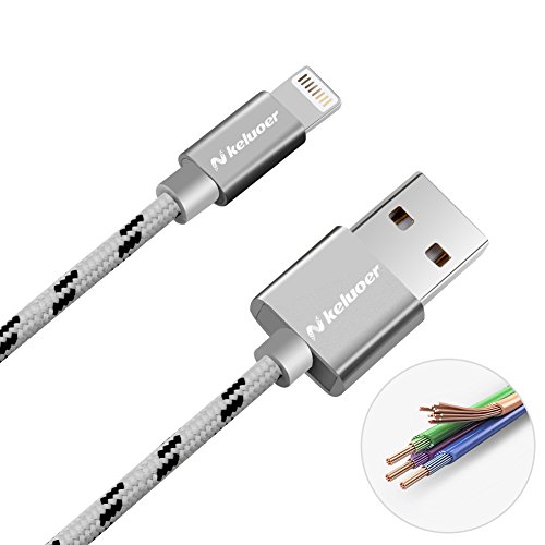 Keluoer Blitz-Kabel Apple iPhone Ladegerät USB-Kabel – für iPhone 7-7Plus 6S Plus-6 Plus SE 5S 5C 5, iPad 2 3 4 Mini, iPad Pro Air 2, iPod – 3.3ft / 1m (Dunkelgrau) - 2
