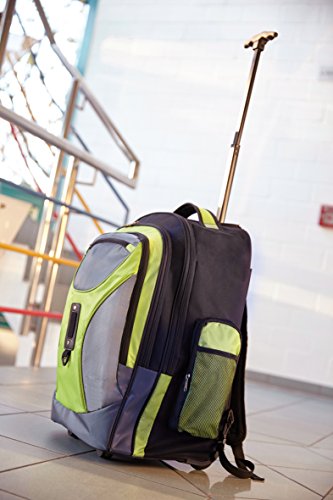 Rucksack Trolley mit gepolstertem Laptopfach verstellbaren Schultergurte Einhand Teleskopsystem Rucks  cke