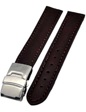 Uhrenarmband Glattleder Faltschließe 22mm braun Ton in Ton 4009