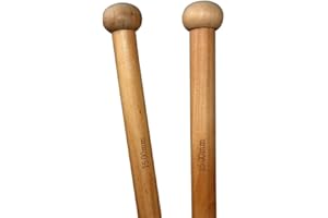 LAUREL & MASON Bamboo Knitting Needles Pair, 35cm Long Single Point Knitting Needle Set 4mm - 25mm (15mm)