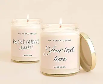 DE FARRA Scented Soy Aromatherapy Jar Candle, Ash Less, Burn Up to 48 Hours, Customizable Writing Gift for Him Her Made with Soy Wax Decor Fragrance Reusable Glass Jar, 200 Gm (Lavender, Pack of 2)