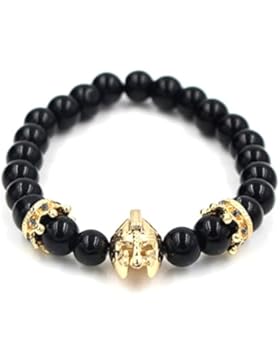 L&S Mars Armband - Unisex Helm Perlen-Armreifen Men-Jewelry Schmuck Fashion-Bracelet Vintage Buddha Damen Beads