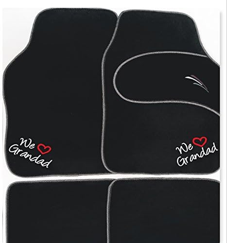 autotec Personalised UNIVERSAL FIT Car Mats WE or I LOVE ~ Grandad Dad Daddy Grandma Nanna Mum Mummy OR ANY NAME