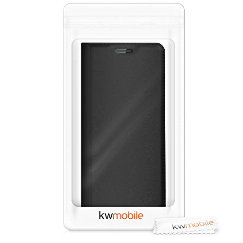 kwmobile Funda para Huawei Y6 II Compact  2016  - Carcasa para m  vil de  Cuero sint  tico  - Case  Plegable  en  Negro 