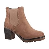  Elara Ankle Boots  Trendige Damen Stiefeletten  Chunkyrayan H-KA523-1sl Khaki-38