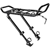  Ostand - Rejilla para portaequipajes, Parte Delantera, Aluminio, Color Negro, Ajustable para Bicicleta de 24 a 28