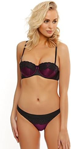 Ann Summers Womens Amalthea Balcony Bra Sexy Underwired Lingerie Underwear Purple/Black 40F