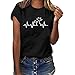Produktbild HWTOP T-Shirt Damen Mädchen Tops Große Größen Oberteile Süß Kätzchen Drucken Shirt Kurzarm Tshirt Bluse