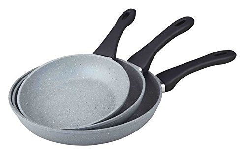 Modern Frying Pan Set Marble / Granite / Ceramic Coating in Different Variants Grill Pan Ceramic Frying Pan 3tlg. Set Silber/Keramik