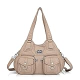 HOCHWERTIGE QUALITÄT - Aus gewaschenem PU Leder, hochwertige Metallbeschläge, feine Nähte. Diese stilvolle Tasche ist wasserdicht und langlebig.