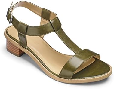 Womens Heavenly Soles T Bar Sandals In Olive 5