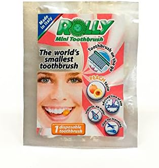 Rolly disposable toothbrush. Peach aroma. 25 individually packed sachets. RB1101