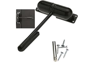 HOMY STORE Homy Ferme-porte, Surface Mounted Automatique Réglable à Ressort De Fermeture De Porte, 45-60KG (Noir)