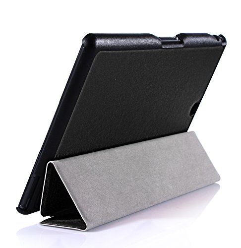 iHarbort® Sony Xperia Tablet Z3 Hülle – Ultra Slim Leder Tasche Hülle Etui Schutzhülle Für Sony Xperia Tablet Z3 (8 Zoll) Case Holder mit automatischer Weckfunktion (Xperia tablet Z3, III-Schwarz) - 3
