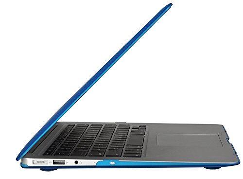Topideal Schutzhülle, 3 in 1 Gummierte Matte, Seidenmatten, Satins, keramische Elemente, Schutzhülle für MacBook Air 33,8 cm (Modell: A1369 und A1466) + Tastatur-Cover + Displayschutzfolie aqua blue EU/UK Keyboard Version - 3