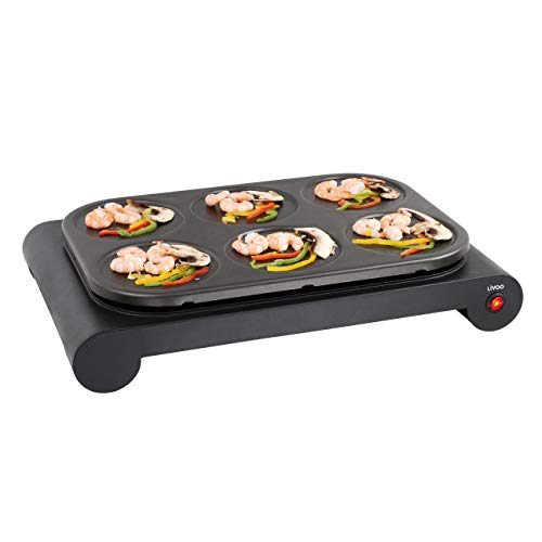 DOMOCLIP DOM200 Set 3 en 1 Mini Woks, Crêpière et grill | Wok party, crepes party, grill | Idéal pour 6 personnes | 1000 watts
