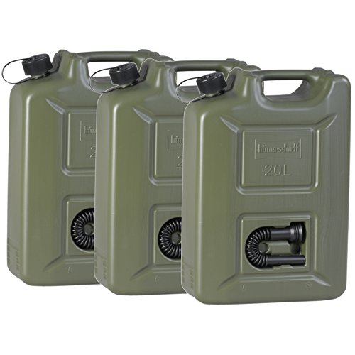 3er Set Benzinkanister 20 Liter Kraftstoffkanister olivgrün 20L UN-Zulassung Diesel Benzin