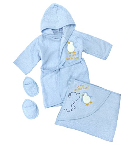 Preisvergleich Produktbild Kaycoo Baby Bademantel Set mit Badetuch Schuhe Jungen
