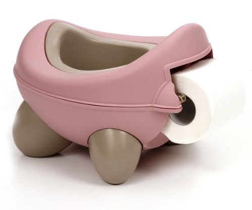 Baby Bug Potty Pink Beige - with toilet roll holder
