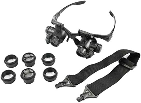 Magnifying Glasses 10X 15X 20X 25X Eye Jewelry Watch Repair Magnifier Glasses With 2 LED Lights Microscope Regard
