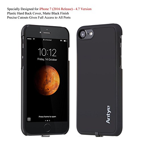 Antye Qi Wireless Charger Kit for Apple iPhone 7 (2016) - 4.7 Version,
Including Flexible Matte Finish Wireless Charging Receiver Case and
Sleep-Friendly Wireless Charger Pad (Black-Black)