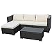 Produktbild SVITA Queens Poly Rattan Sitzgruppe Couch-Set Ecksofa Sofa-Garnitur Gartenmöbel Lounge Grau, Schwarz oder Braun (Grau)