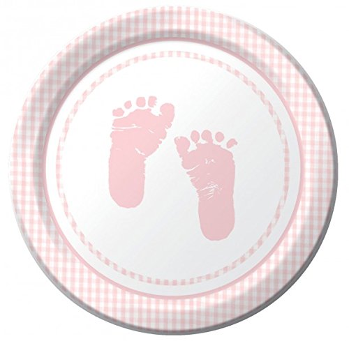 32 Teile Baby Füßchen in Rosa Babyshower Set für 8 Personen - 2