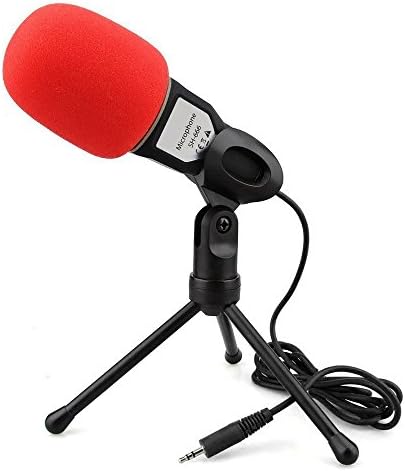 HOTSALEUK New Professional Condenser Sound Podcast USB Studio Microphone Voice Recording Desktop Microphone with Stand For PC Laptop Skype MSN (Black)