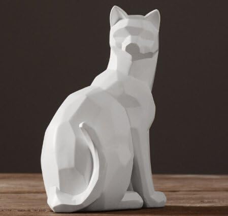 Decoured The Nordic Modern Minimalist Decor Decoration Decoration Home Furnishing Office Soft Resin Creative Arts And Crafts Origami Origami Cat White Cat (14*8*24)
