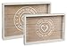 Produktbild Bada Bing 2er Set Holz Tablett Dekotablett I Love my home Herz Planken Vintage