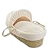 Clair de Lune Honeycomb Palm Wicker Moses Basket (Cream)