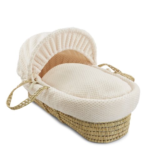 Clair de Lune Honeycomb Palm Wicker Moses Basket (Cream)