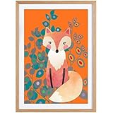 Kunstdruck - Illustration - Fuchs im Abendrot - A4 Größe