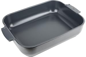 PEUGEOT - Plat Four En Céramique Rectangulaire - 40 cm x 27,2 cm x 8,3 cm - Contenance : 5,2 L - Garanti 10 Ans - Fabrication Française - Coloris Ardoise