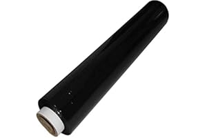 REQUISITE NEEDS 400mm X 250M Pallet Stretch Shrink Wrap - Black | Long Roll of Heavy Duty Packaging Cling Film | Shrink Plastic for Moving House