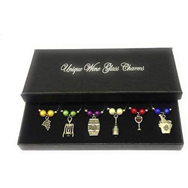 Libbys Market Place Pastel Colour Antique Hearts Wine Glass Charms | Desertcart