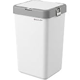 40 Litre Tekli &Ccedil;amaşır Sepeti - &Ccedil;&ouml;p Sepeti - B&uuml;y&uuml;k Boy &Ccedil;&ouml;p Kutusu - Dekoratif &Ccedil;&ouml;p Sepeti - Gri Beyaz - 28x58,5x35 cm