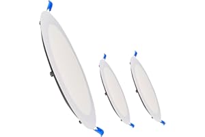 ILUMINASHOP ® Downlight 20W LED 2000 Lúmenes. Panel Extraplano Circular Redondo. Diámetro de Corte Estándar 200mm. Aluminio. [Driver Incluido] (Pack 3x, Blanco Frío (6000K))