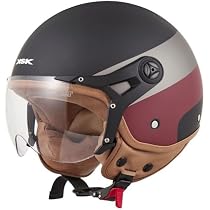 Casque Jet KSK JET SEVEN - Homologué ECE 22.06 - Noir & Bordeaux - Coque ABS - Poids 1050g