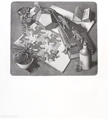 MC Escher Reptiles Poster Art Picture Print No frame