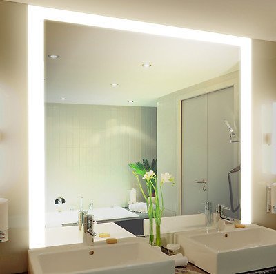Badspiegel mit Beleuchtung Kadi M314L3: Design Spiegel für Badezimmer, beleuchtet mit LED-Licht, modern - Kosmetik-Spiegel Toiletten-Spiegel Bad Spiegel Wand-Spiegel