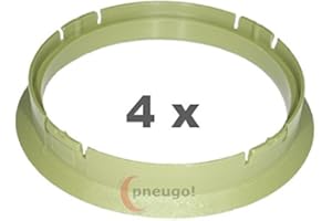 4 x pneugo! Bagues de centrage pour jantes alu 70.0 mm - 64.1 mm