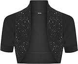 New Ladies Plus-Size Beaded Shrug Womens Short Sleeve Bolero Cardigan Top Sizes 16- 26